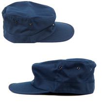 Tibetan youth training hat flat top hat anti-static sea blue work hat outdoor training sun hat