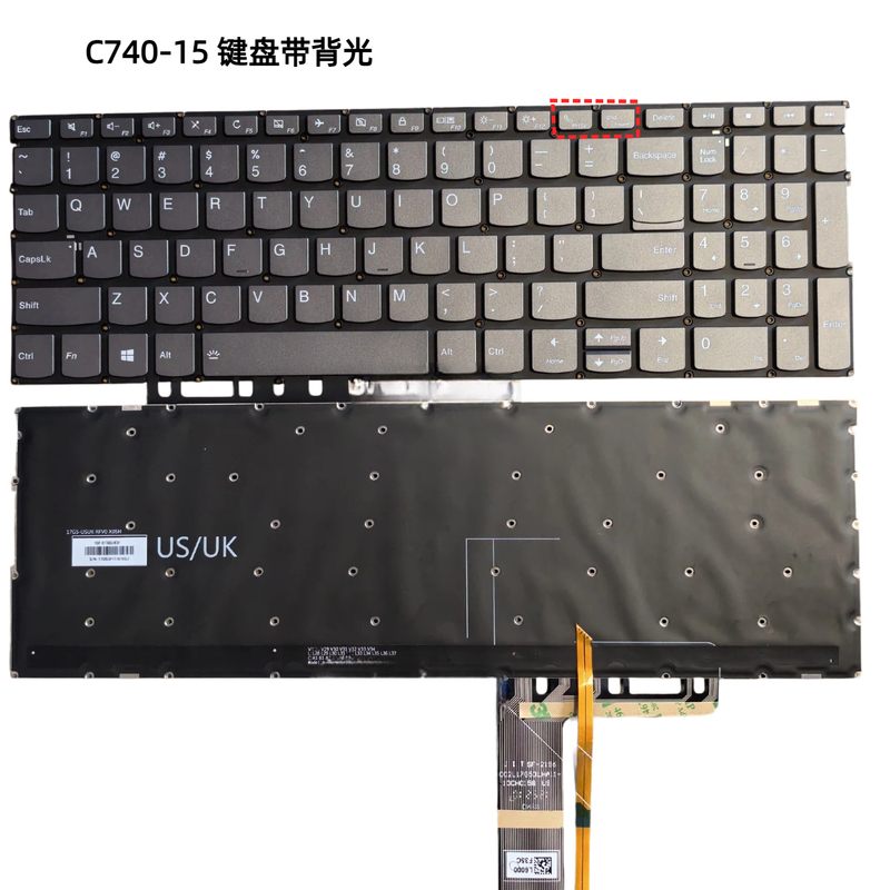 Used for Lenovo C740-15 Thinkbook 15Iil E5-Iml Laptop Keyboard Replacement