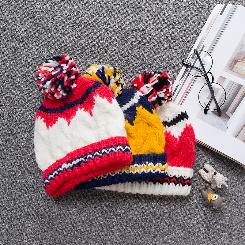 Children ski hat Winter boys girls outdoor play snow skiing Colour anti-chilling warm knit Korean version headsets