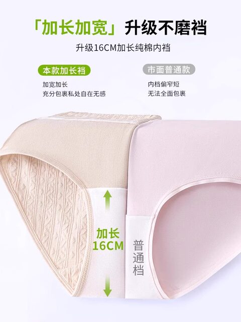 Medical grade pure cotton underwear for women summer thin lengthened crotch 10A antibacterial 2025 new high waist briefs