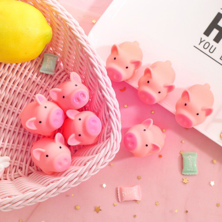 Creative hand pinch decompression powder pig soft adorable cute will call pig pinch music sound whole person toy decompression vent ball