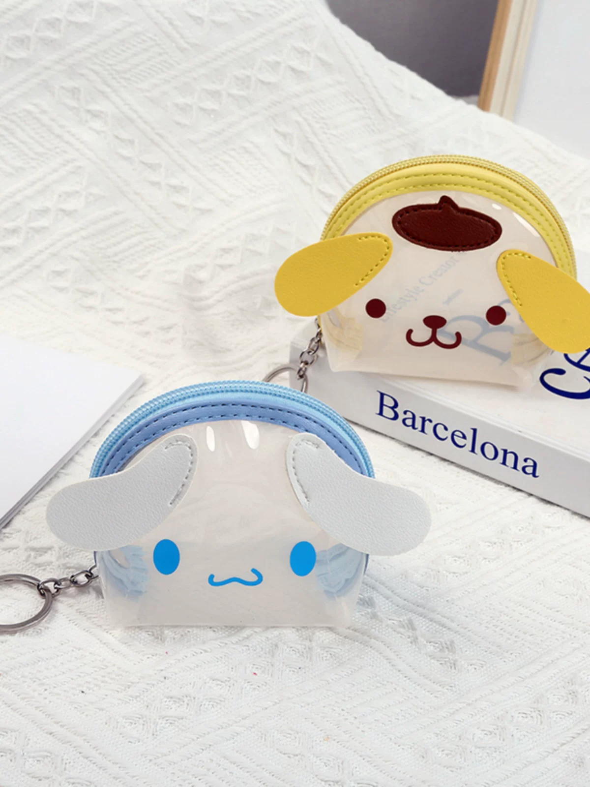 Прозрачные портативные маленькие детские монеты для учеников, наушники, система хранения, кошелек, Cinnamoroll