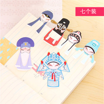 Creative China Wind Bookmarking Cute Peking Opera Katong Peoples Fine Art Paper Retro Style Paper Retro Wind Reading Study Poop Sign