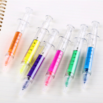 Han Edition Creative Stationery Wholesale Realistic Injection Needle Tube Fluorescent Pen Large Number Syringe Mark Pen Mark Pen