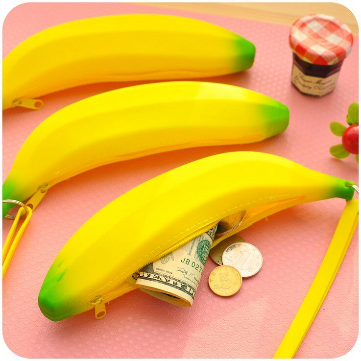 Creative zipper cute mini silicone coin purse Korean version female student banana hand coin purse purse purse