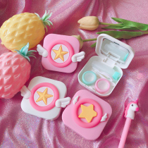 Japanese ins girl heart variety Sakura wings beauty pupil box cute contact lenses portable companion box care box