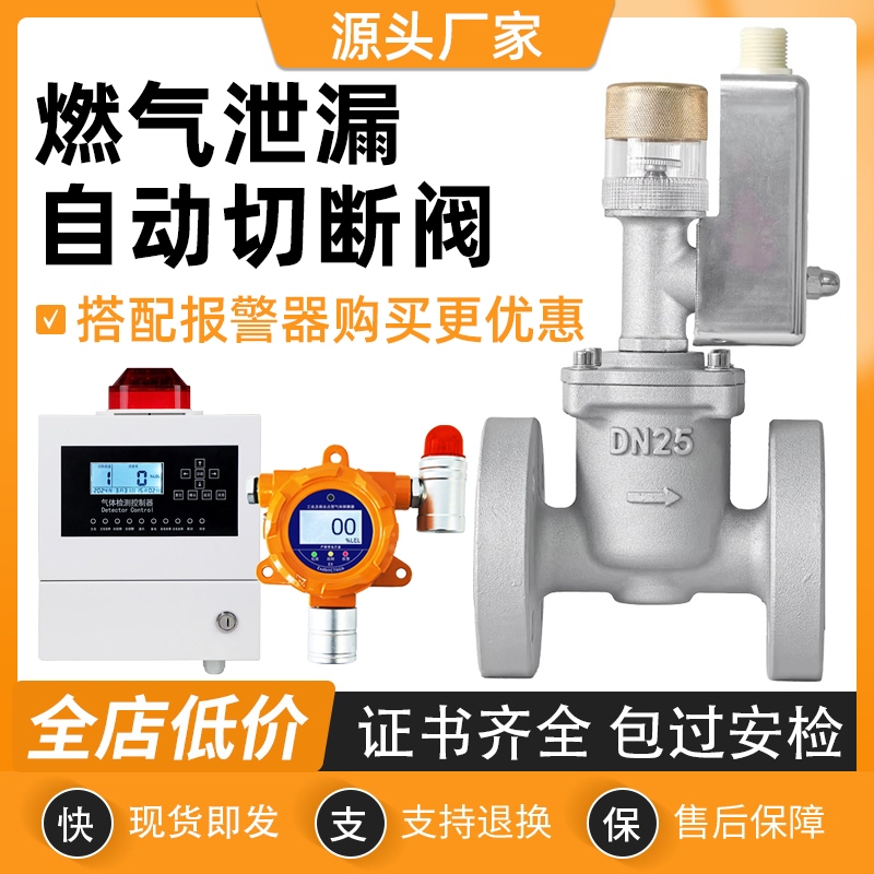 Gas Automatic Shut-Off Valve Alarm Natural Gas Solenoid Valve 220V24V Flange Thread Normally Open Normally Closed Commercial Use