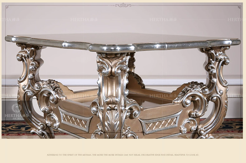 Hera Palace Đồ nội thất Pháp TJ Bàn cà phê gỗ nguyên khối châu Âu góc tân cổ điển vài chiếc bàn sâm panh vàng BMW dài P1 - Bàn trà bàn sofa gỗ tự nhiên