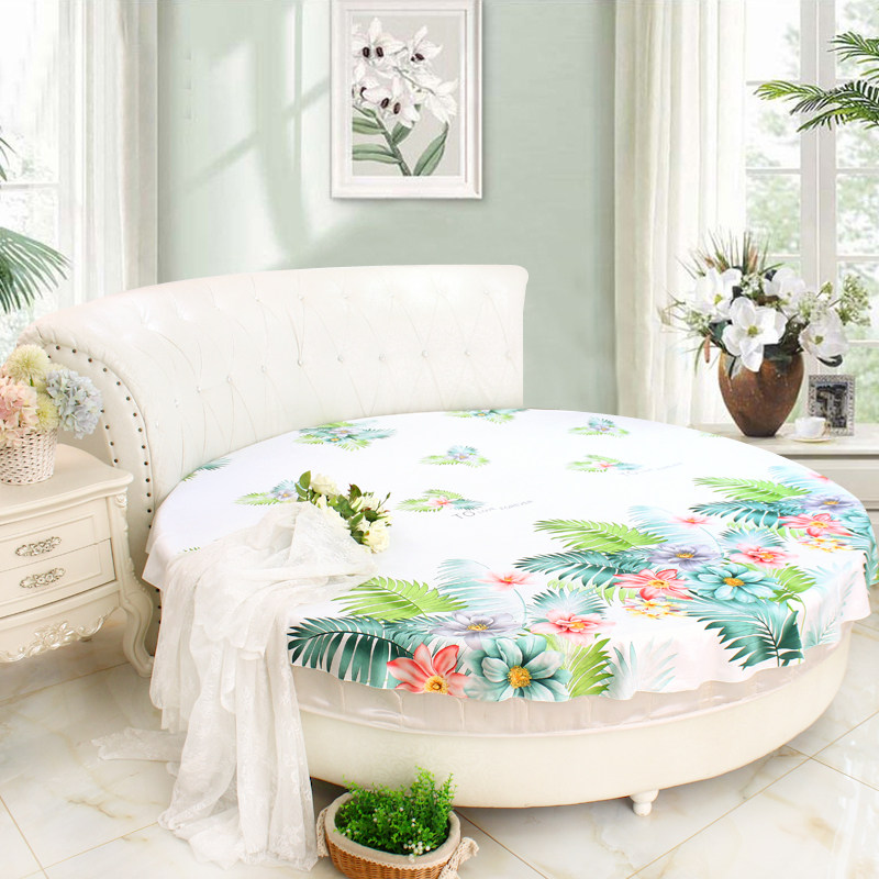Night Dance Allure Cotton Floral Pink Gray Round Bed Sheets Round Sheets Sleeping Sheets Naked Sleeping Round Sheets 2m