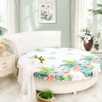 Night dance Allure City cotton cotton floral pink Gray round bed sheets round sheets sleeping single nude sleeping round sheets 2m