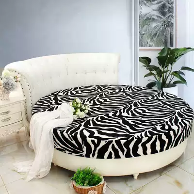 Winter warm round bed Simmons protective cover round bed hat coral Velvet crystal velvet round bed sheet cover can be customized