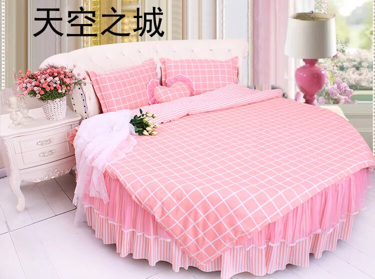 Một ngôi nhà mơ ước nhỏ một gia đình bốn giường tròn giường tròn bốn bộ khách sạn theme giường bộ bông bông tùy chỉnh - Bộ đồ giường bốn mảnh chăn ga gối