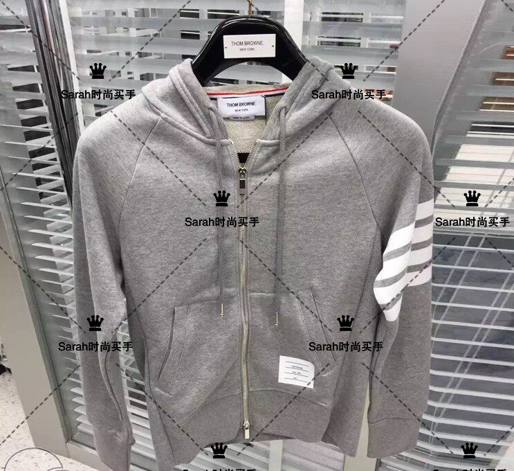 Thom Browne Sweater Jacket TB Classic Zip Hoodie Sweater Hooded Cardigan for Men and Women