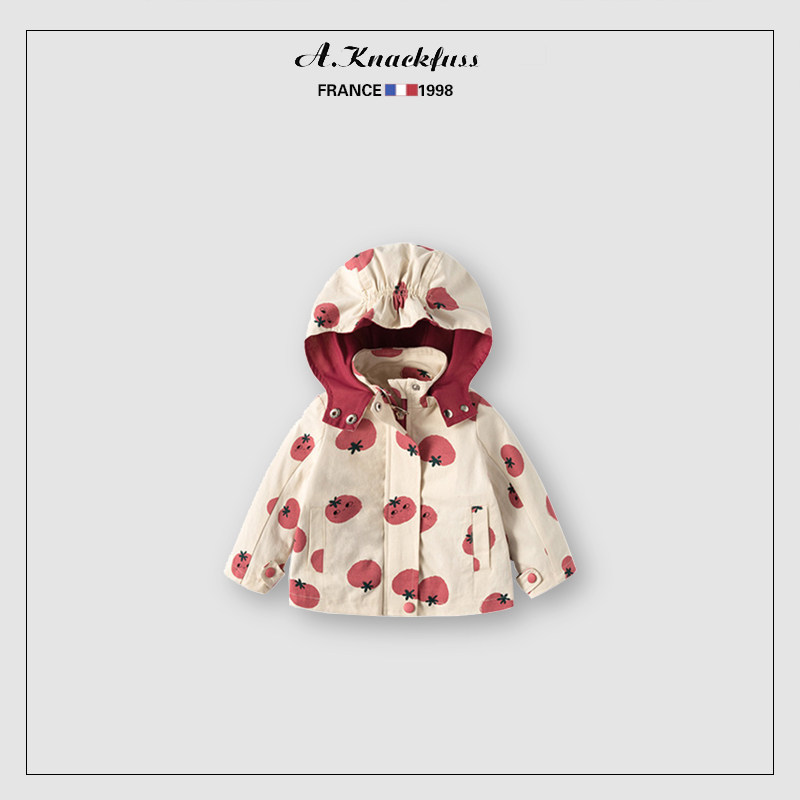 Net Red Yangpai~Baby Girl Coat Fashion A Knackfuss Children's Clothing Baby Autumn Clothes Cute Girls Windbreaker