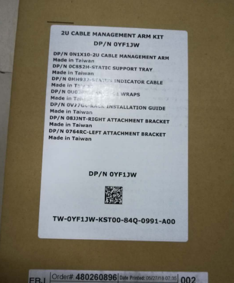 Dell H872R XV104 H4X6X YF1JW R740xd R740xd Dell rack server rail