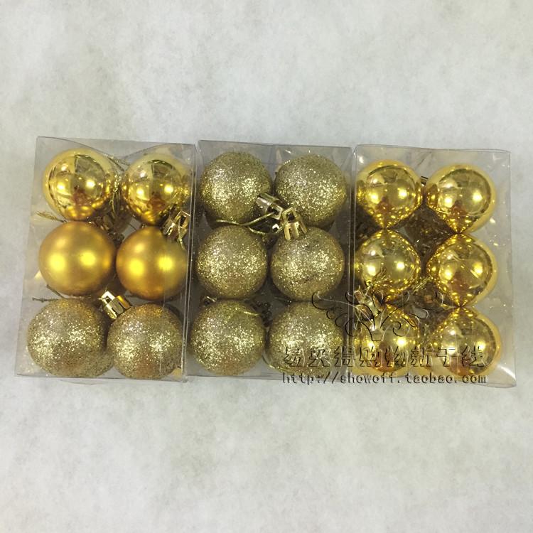 Christmas Tree Carnivals 4cm Golden Christmas 12 Christmas Ball Bright Light Balls plated Globe Ball Decorations