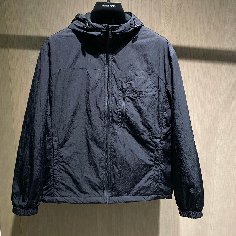 In Stock Karl Lagerfeld/Karl Lagerfeld 24 Autumn/Winter Black Men's Zip-Up Hooded Jacket In Stock Karl Lagerfeld/Karl Lagerfeld 24 Autumn/Winter Black Men's Zip-Up Hooded Jacket