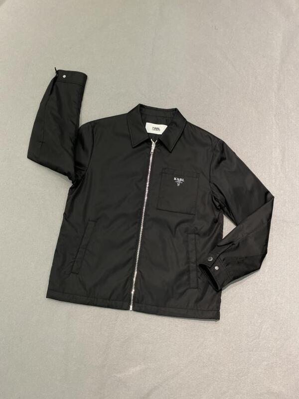 In Stock Karl Lagerfeld/Karl Lagerfeld 23 Autumn/Winter Black Men's Zip-Up Cotton Jacket
