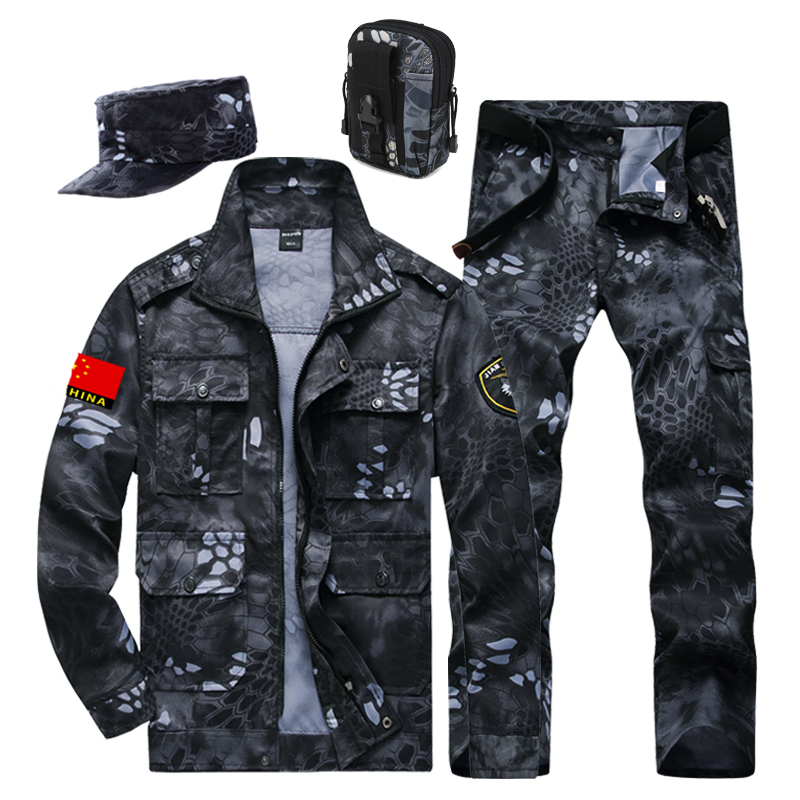 Black python camouflage suit male special soldiers in spring and autumn outdoor expand military fans China wear-resistant work clothing training