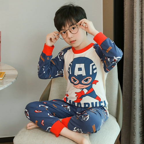Детская тонкая летняя пижама для мальчиков, шелковый лонгслив, детский комплект
