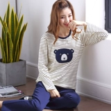 Демисезонная пижама, лонгслив, нарукавники, хлопковый комплект, свободный крой, большой размер