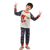 Детская тонкая летняя пижама для мальчиков, шелковый лонгслив, детский комплект