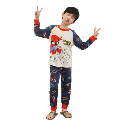 Детская тонкая летняя пижама для мальчиков, шелковый лонгслив, детский комплект