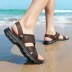 Lạc đà 2019 mới mùa hè giày nam chống trượt cha trung niên đôi dép da đế mềm và dép đi biển - Sandal Sandal