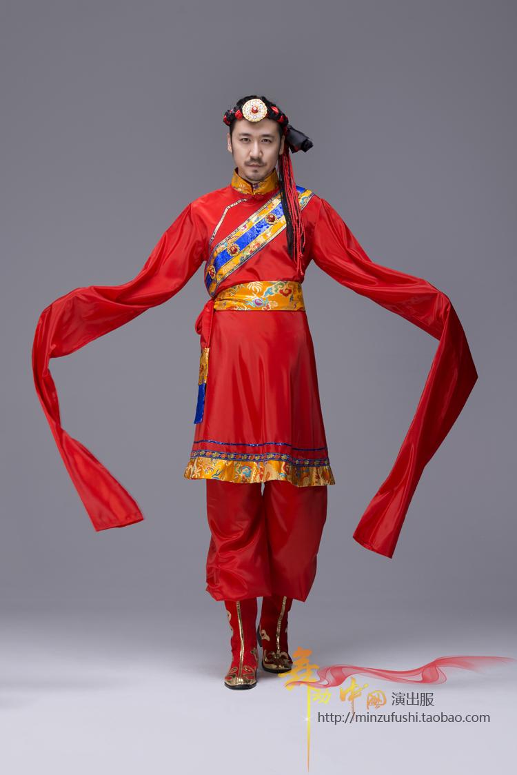 Quần áo Tây Tạng mới 2018 nam phong thủy quốc gia tay áo Tây Tạng bộ trang phục múa Tây Tạng đã biến serf thành hát trang phục dân tộc mường