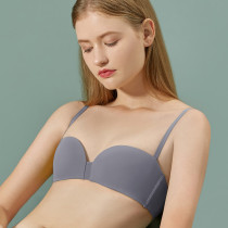 1 2 cups French bra Modale lingerie Womens thin section No steel ring for half a cup to gather small breasts