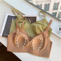 Large breasted chest with small changing chest Rabbit ears Water crystal cup ultra-thin lingerie female 3d jelly strips soft support with lean bra