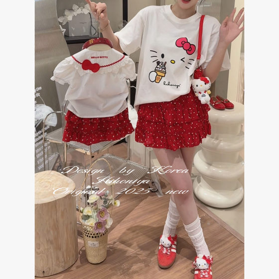 Spring韩国童装2025春夏季新款亲子韩版半身裙女童裙裤洋气百褶裙