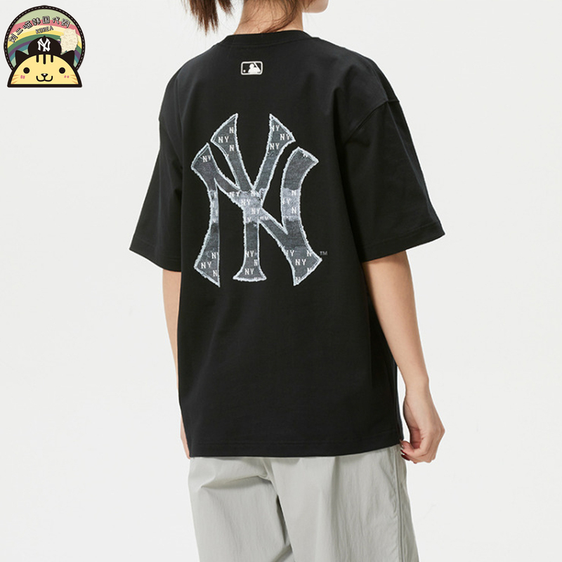 Mlb Short-Sleeved Exclusive New Yankees Ny Men's and Women's Loose-Fitting Faux Denim Back Label Sports Casual Trendy T-Shirt Tsm06 Mlb Short-Sleeved Exclusive New Yankees Ny Men's and Women's Loose-Fitting Faux Denim Back Label Sports Casual Trendy T-Shirt Tsm06