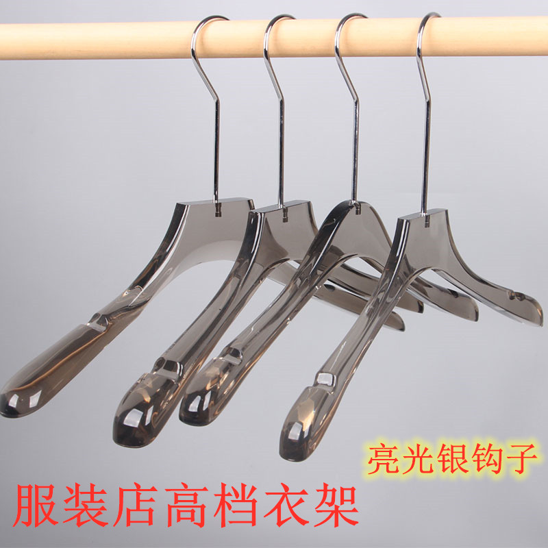 Transparent Grey Woman Clothing Anti Slip Hanger Bright Light Silver Hook Smoke Grey Upscale Men's Clothing Hanging Home Suit Clothes Brace 