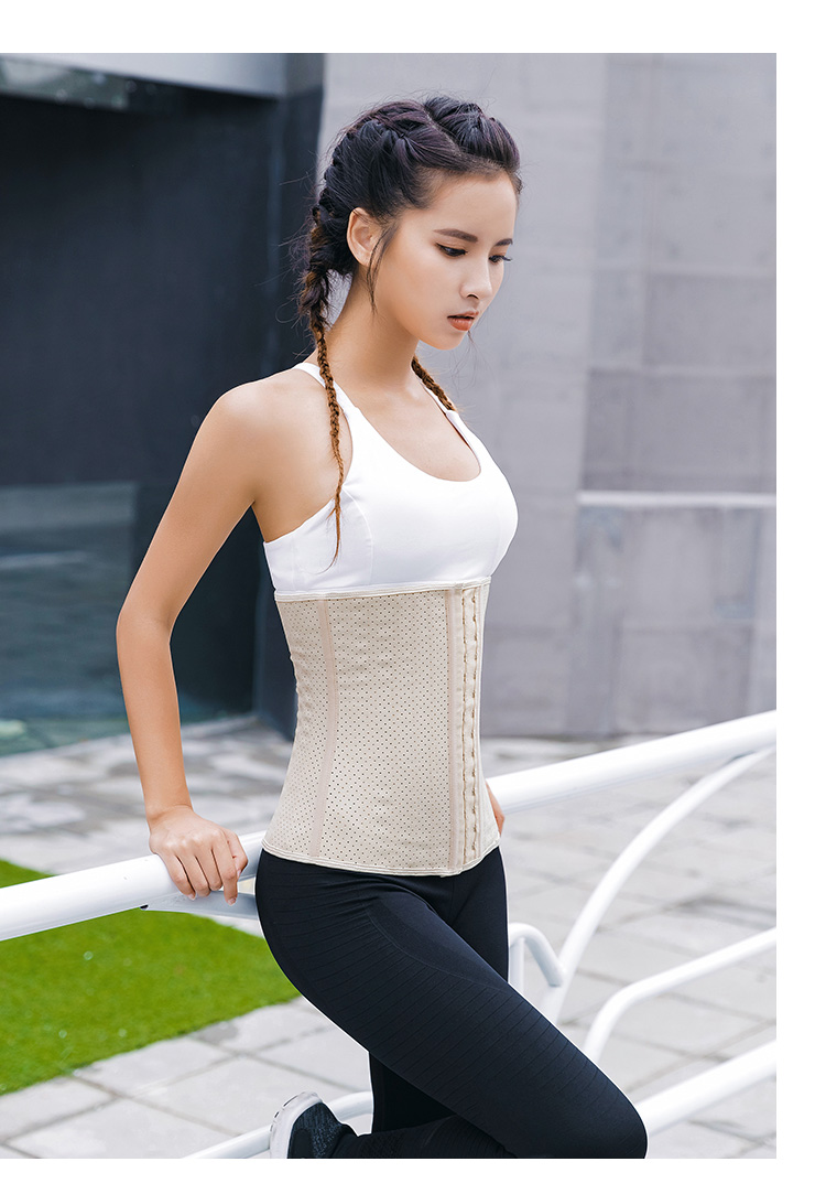 Thể thao tráng nữ hình bụng 25 xương thép mùa hè bụng mỏng vành đai thể dục thoáng khí corset lưới bụng vành đai