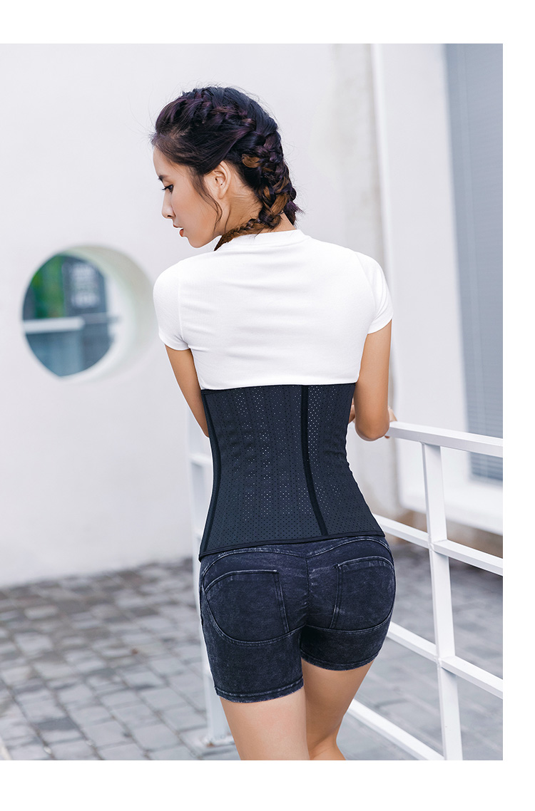 Thể thao tráng nữ hình bụng 25 xương thép mùa hè bụng mỏng vành đai thể dục thoáng khí corset lưới bụng vành đai