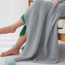 Thickened long tassel knitted blanket shawl cover blanket sofa casual blanket office air conditioning lunch blanket wool blanket Nordic
