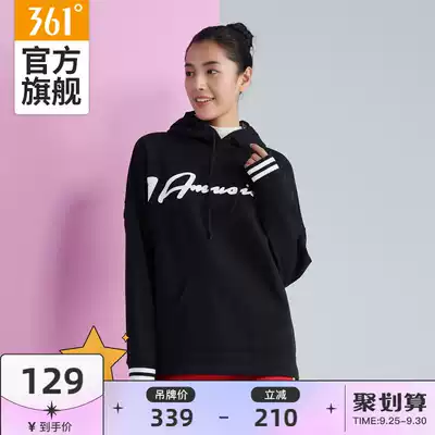 361 women's thick T-shirt 2019 autumn new pullover thick casual hooded solid color wild sportswear ladies