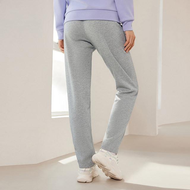 361 ໂສ້ງກິລາຜູ້ຍິງ 2024 Spring Velvet Thickened Straight Knitted Casual Sweatpants Black Running Trousers