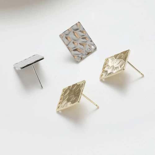 Квадратные серьги, аксессуары, 14 карат, золотой цвет