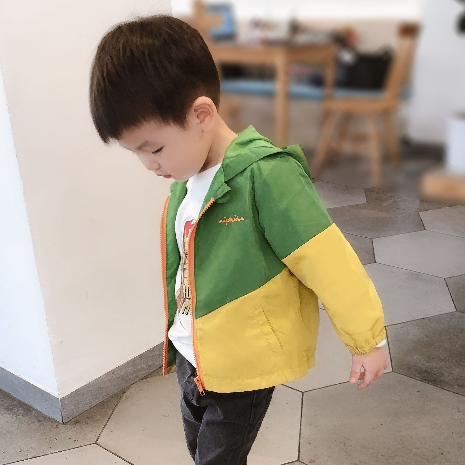 Baby's dress coat 2022 new spring and autumn children's double jacket coat thin boy's sub - coat