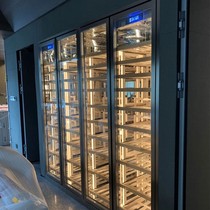Modern high-end simple stainless steel constant temperature wine cabinet customized liquor and foreign wine winery villa built-in wine cabinet