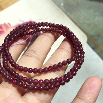 Sweet Bracelet Natural Purple Teeth Black Garnet Multi-ring 3-ring Bracelet 3 5mm Clearance Price Slightly Black Cotton Cotton