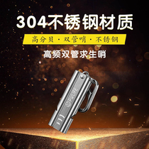 Outdoor survival metal stainless steel double tube high frequency whistle fire whistle referee
