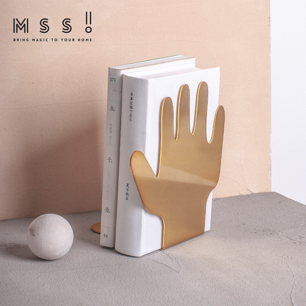 MSS Quests Original New Pint Brass Color One Hand Book Stop Book House Office Magazine Document Containing