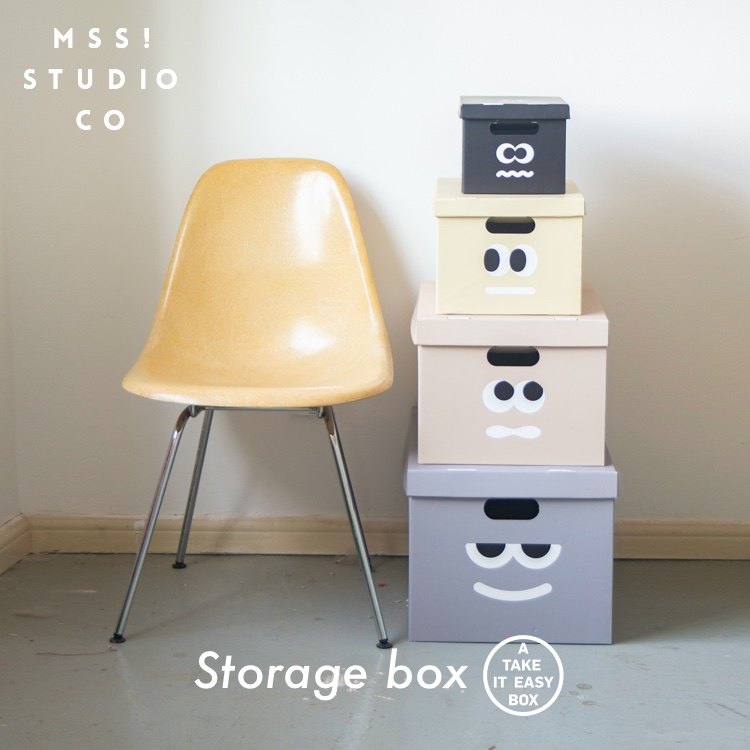 MSS Meow Art Cute Containing Cardboard Box Home Snack Book Toy Containing Box Wardrobe Finishing Containing Box