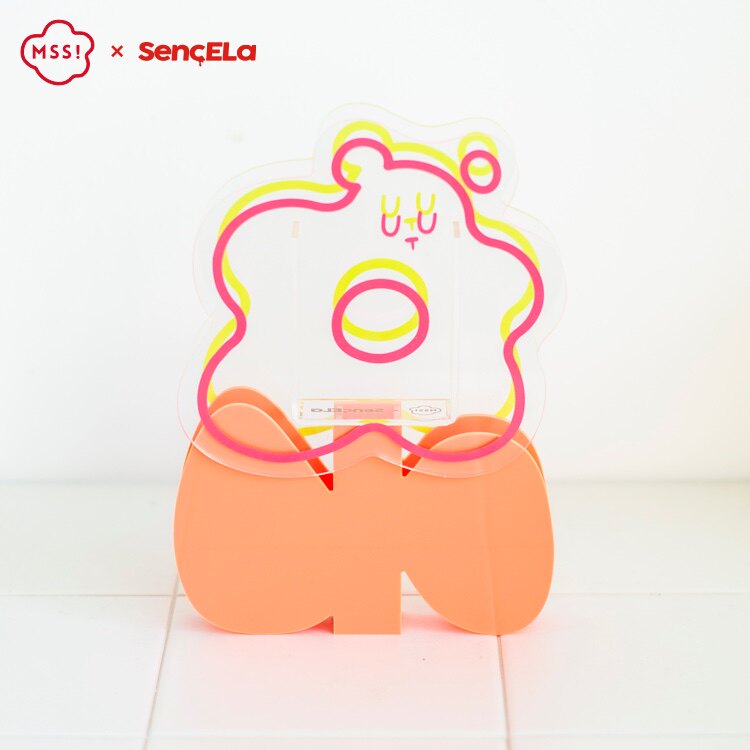 MSS meow warlock senceLA ​​co-branded small flower bear acrylic vase dry flower device New Year's cute Valentine's Day gift