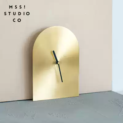 MSS Meow Warlock original design Nordic pure brass arch wall clock Home wall decoration