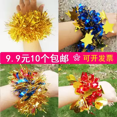 June 1 kindergarten children dance dance hand flower bracelet square dance props table performance sequin rubber band wrist flower