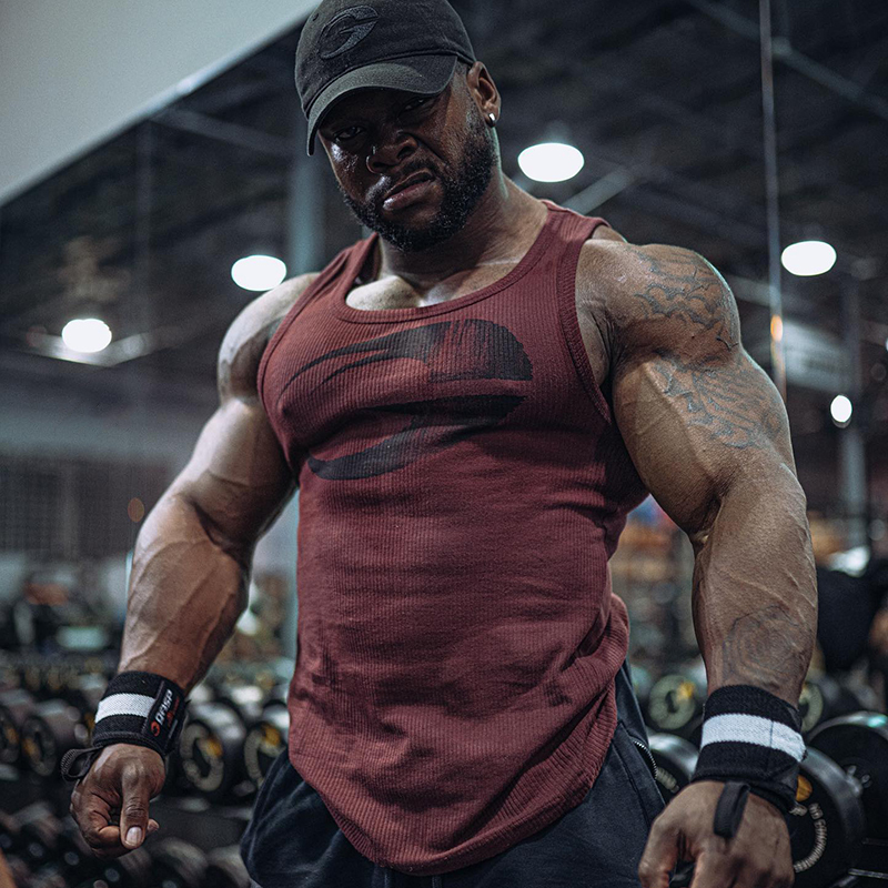 Gasp Gaishi Pu Big g Thick Threaded Fitness Tank Top Tight-Fitting Muscle-Enhancing American Sports Sleeveless Undershirt T-Shirt